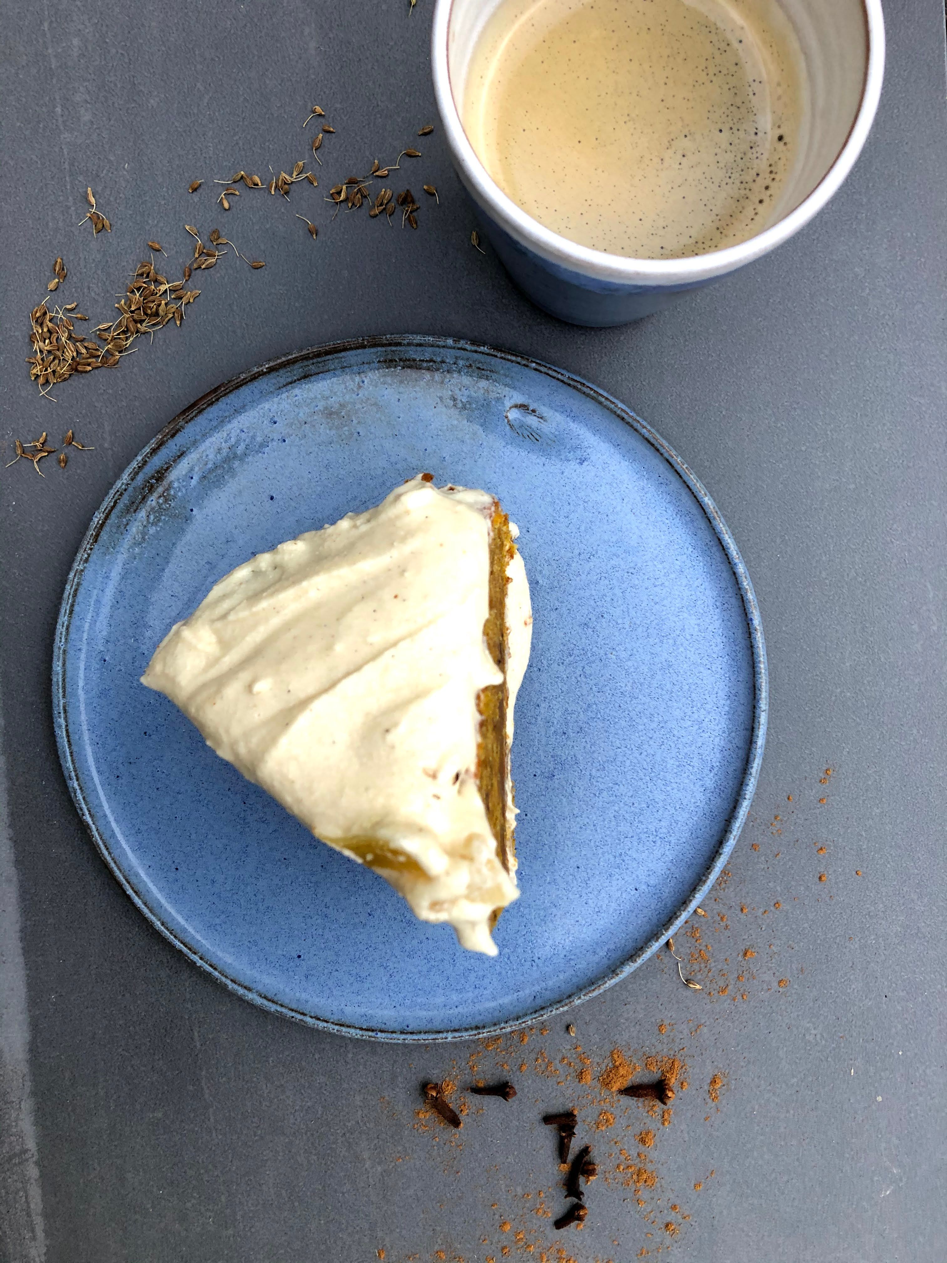 Kürbiskuchen mit Chai-Latte-Creme
